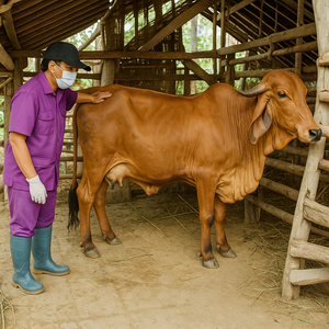 A healthy brown cow
